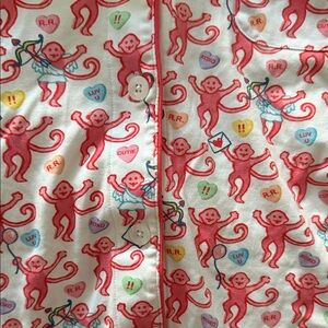 Roller Rabbit White and Red Monkey Print Shirt and short set